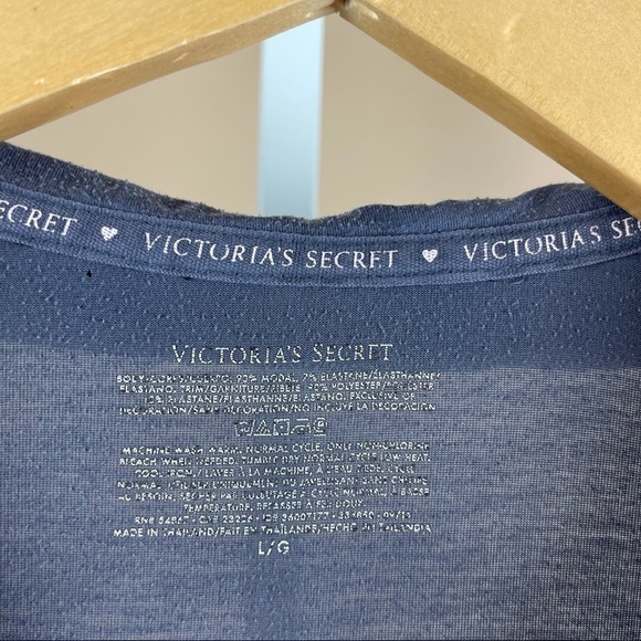 Vintage Victoria’s Secret Large Long Sleeve Longline Collared Nightgown Preppy - Picture 5 of 6